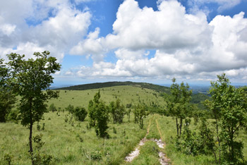Golič se ponaša s razgledom na Čičarijo in Istro, ki ga delom zakrivajo kopasti oblaki.