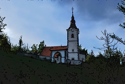 Štefanja gora je dobila ime po cerkvici svetega Štefana. Nahaja se nad samostanom v Adergasu na Gorenjskem.