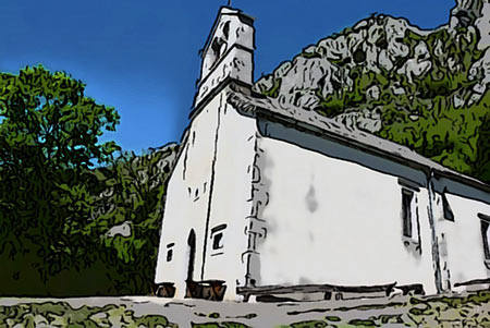 Sveti Miklavž nad Vipavo stoji pod strmimi stenami Nanoške planote priljubljenimi med športnimi plezalci.