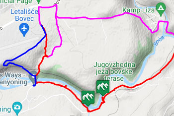 GPS sled kaže krožno pešpot, ki bi jo morali narediti v okolici Čezsoče.