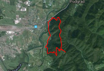 GPS sled nas vodi po slabše markirani poti preko Kašeljskega hriba na Debni vrh.