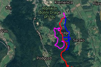 Ker je pot do Dobravice iz dolne Drage krožna uporabimo gps navigacijo.