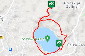 GPS sled kaže na izlet, ki nas bodi okoli Kočevskega jezera.