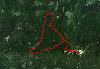 GPS sled nas vodi do cerkve na Uršlji gori.